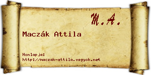 Maczák Attila névjegykártya